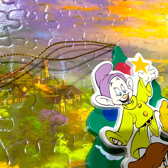 DISNEY’S SNOW WHITE & THE SEVEN DWARFS VTG 90s KURT ADLER WOODEN XMAS ORNAMENT - Picture 8 of 9